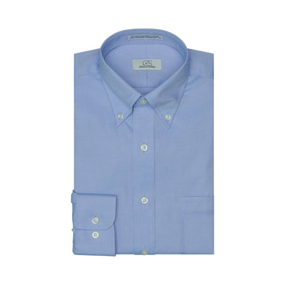 002 TF BD - Blue Tailored Fit Button Down Collar Cooper and Stewart