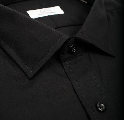 004 SC - Black Spread Collar Dress Shirt Cooper and Stewart