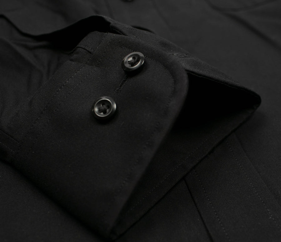 004 SC - Black Spread Collar Dress Shirt Cooper and Stewart 