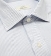 013 TF SC - Blue Textured Stripe Tailored Fit Spread Collar (95/5) Cooper and Stewart 