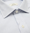 013 TF SC - Blue Textured Stripe Tailored Fit Spread Collar (95/5) Cooper and Stewart