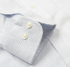 013 TF SC - Blue Textured Stripe Tailored Fit Spread Collar (95/5) Cooper and Stewart