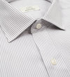 014 SC - Black Textured Stripe Spread Collar (95/5) Cooper and Stewart 