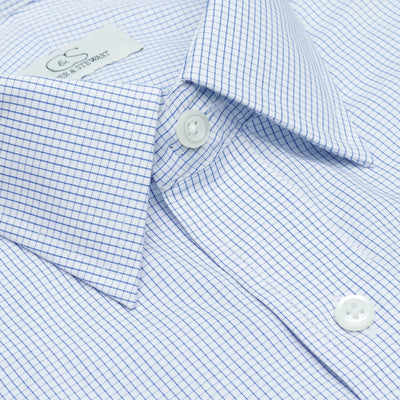 017 BD - Blue Graph Check Button Down Collar Cooper and Stewart