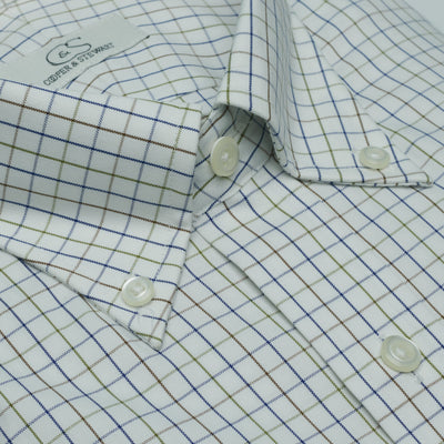 019 CP TF BD - Multi Windowpane Tailored Fit Button Down Collar Cooper and Stewart