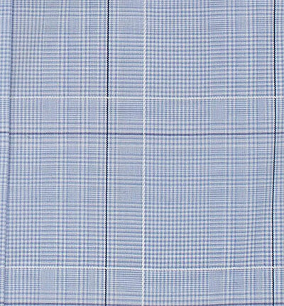 021 TF SC - Blue Ground Square Box Check Tailored Fit Spread Collar Cooper and Stewart