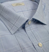 021 TF SC - Blue Ground Square Box Check Tailored Fit Spread Collar Cooper and Stewart
