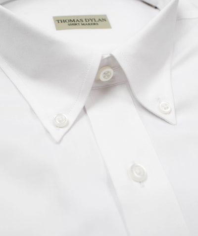 023 TF BD - Thomas Dylan White Tailored Fit Button Down Collar Thomas Dylan