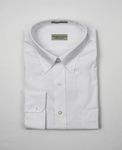 130 SS BD - Thomas Dylan White Short Sleeve Button Down Collar Dress Shirt Thomas Dylan