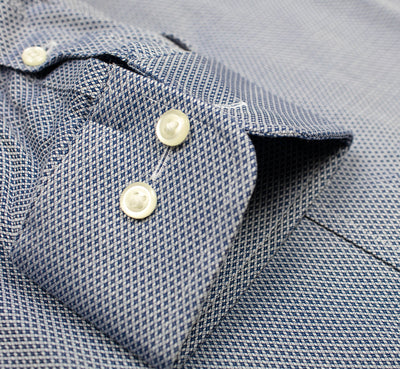 053 TF SC - Blue Diamond Dobby Tailored Fit Spread Collar Dress Shirt Cooper and Stewart