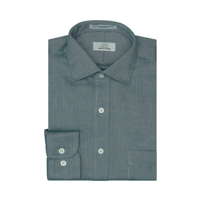 058 TF SC - Hunter Green Tonal Dobby Tailored Fit Spread Collar Cooper and Stewart