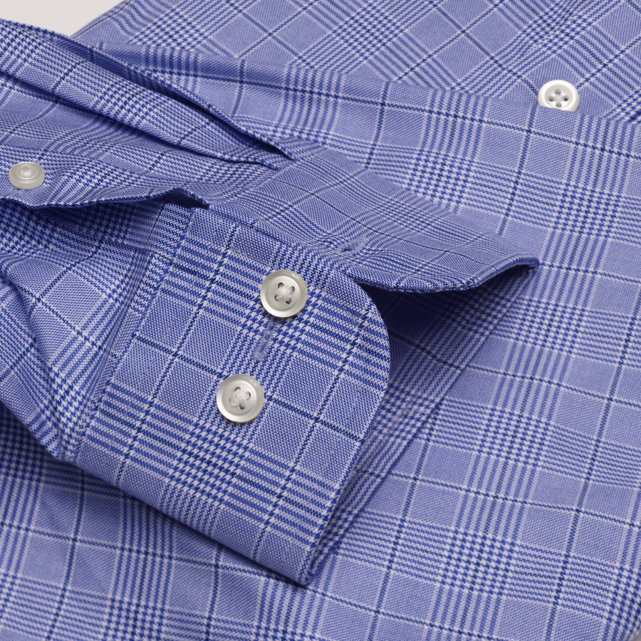 069 TF SC - Blue Royal Glen Plaid Tailored Fit Spread Collar Cooper and Stewart 