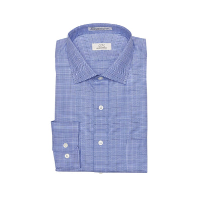 069 TF SC - Blue Royal Glen Plaid Tailored Fit Spread Collar Cooper and Stewart