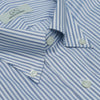 071 BD - White Ground Blue Stripe Button Down Collar Cooper and Stewart 