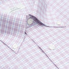 129 TF BD - Mauve & Blue Check Tailored Fit Button Down Collar (95/5) Dress Shirt Cooper and Stewart 