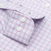 129 TF BD - Mauve & Blue Check Tailored Fit Button Down Collar (95/5) Dress Shirt Cooper and Stewart