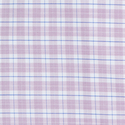 129 BD - Mauve & Blue Check Button Down Collar (95/5) Dress Shirt Cooper and Stewart