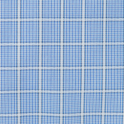 072 SC - Blue Overlay Check Spread Collar Cooper and Stewart