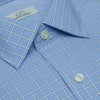 072 SC - Blue Overlay Check Spread Collar Cooper and Stewart 