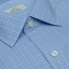 072 SC - Blue Overlay Check Spread Collar Cooper and Stewart