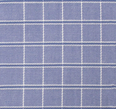 073 TF SC - Blue Satin Check Tailored Fit Spread Collar Cooper and Stewart