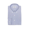 074 TF BD - Blue Double Line Stripe Tailored Fit Button Down Collar Cooper and Stewart
