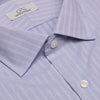 079 TF SC - Grey Text Dobby Stripe Tailored Fit Spread Collar Cooper and Stewart