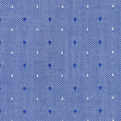 088 SC - Blue Dobby Clip Dot Spread Collar (95/5) Cooper and Stewart