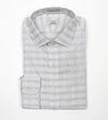092 TF SC - Soft Grey Plaid Tailored Fit Spread Collar (95/5) Cooper and Stewart