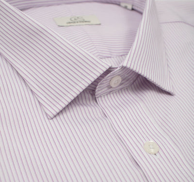 093 SC - Lavender Textured Stripe Spread Collar (95/5) Cooper and Stewart