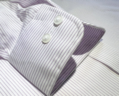 093 SC - Lavender Textured Stripe Spread Collar (95/5) Cooper and Stewart