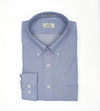094 TF BD - Blue Small Check Tailored Fit Button Down Collar (95/5) Cooper and Stewart