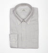 095 TF BD - Tan & Black Check on Dobby Tailored Fit Button Down Collar (95/5) Cooper and Stewart