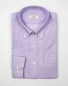 098 TF BD - Lavender Grid w/Overlay Check Tailored Fit Button Down Collar Cooper and Stewart