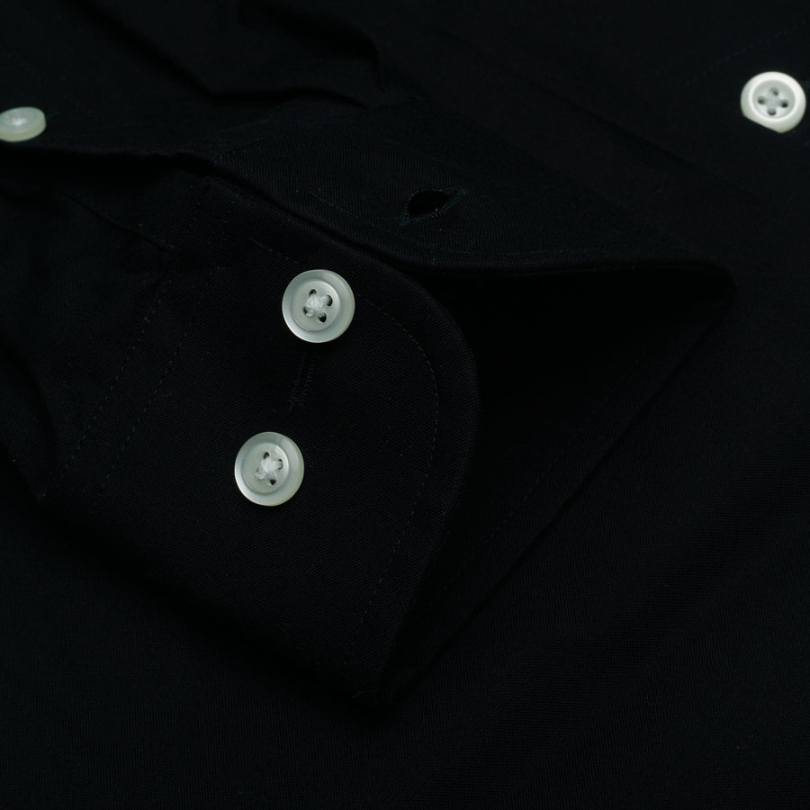 106 SC - Black w/White Buttons Spread Collar Cooper and Stewart 