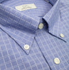 114 TF BD - Blue Satin Check Tailored Fit Button Down Collar Dress Shirt Cooper and Stewart 