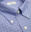 114 TF BD - Blue Satin Check Tailored Fit Button Down Collar Dress Shirt Cooper and Stewart