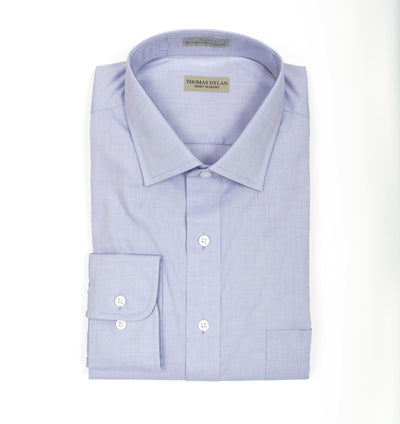 116 SC - Thomas Dylan Blue Spread Collar Dress Shirt Thomas Dylan