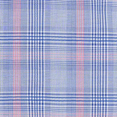 126 BD - Blue w/Coral Glen Plaid Button Down Collar Cooper and Stewart