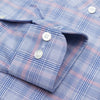 126 TF BD - Blue w/Coral Glen Plaid Tailored Fit Button Down Collar Cooper and Stewart