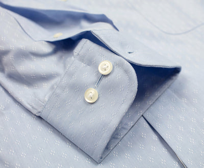 136 TF SC - Blue Ground Ditzy Tailored Fit Spread Collar Cooper and Stewart