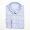 138 TF BD - Blue/Green Windowpane Tailored Fit Button Down Collar Cooper and Stewart