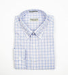 141 TF BD - Blue Tan Over Plaid Tailored Fit Button Down Collar Thomas Dylan