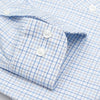 127 SC - White Ground Blue/Tan Plaid Spread Collar Dress Shirt Cooper and Stewart