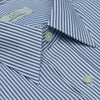 076 TF SC - Blue Banker Stripe Tailored Fit Spread Collar Cooper and Stewart