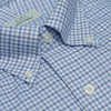 082 TF BD - White Ground Blue Plaid Tailored Fit Button Down Collar Cooper and Stewart 