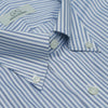 071 TF BD - White Ground Blue Stripe Tailored Fit Button Down Collar Cooper and Stewart 