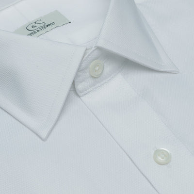 005 SC - White Royal Oxford Spread Collar Dress Shirt Cooper and Stewart