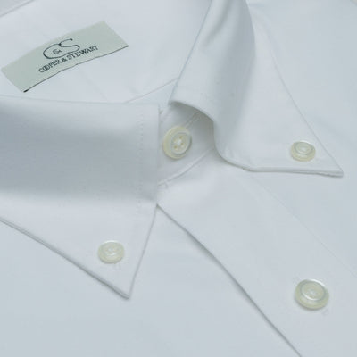 001 TF BD - White Tailored Fit Button Down Collar Cooper and Stewart