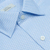 044 TF SC - Blue Tonal Check Tailored Fit Spread Collar Dress Shirt Cooper and Stewart